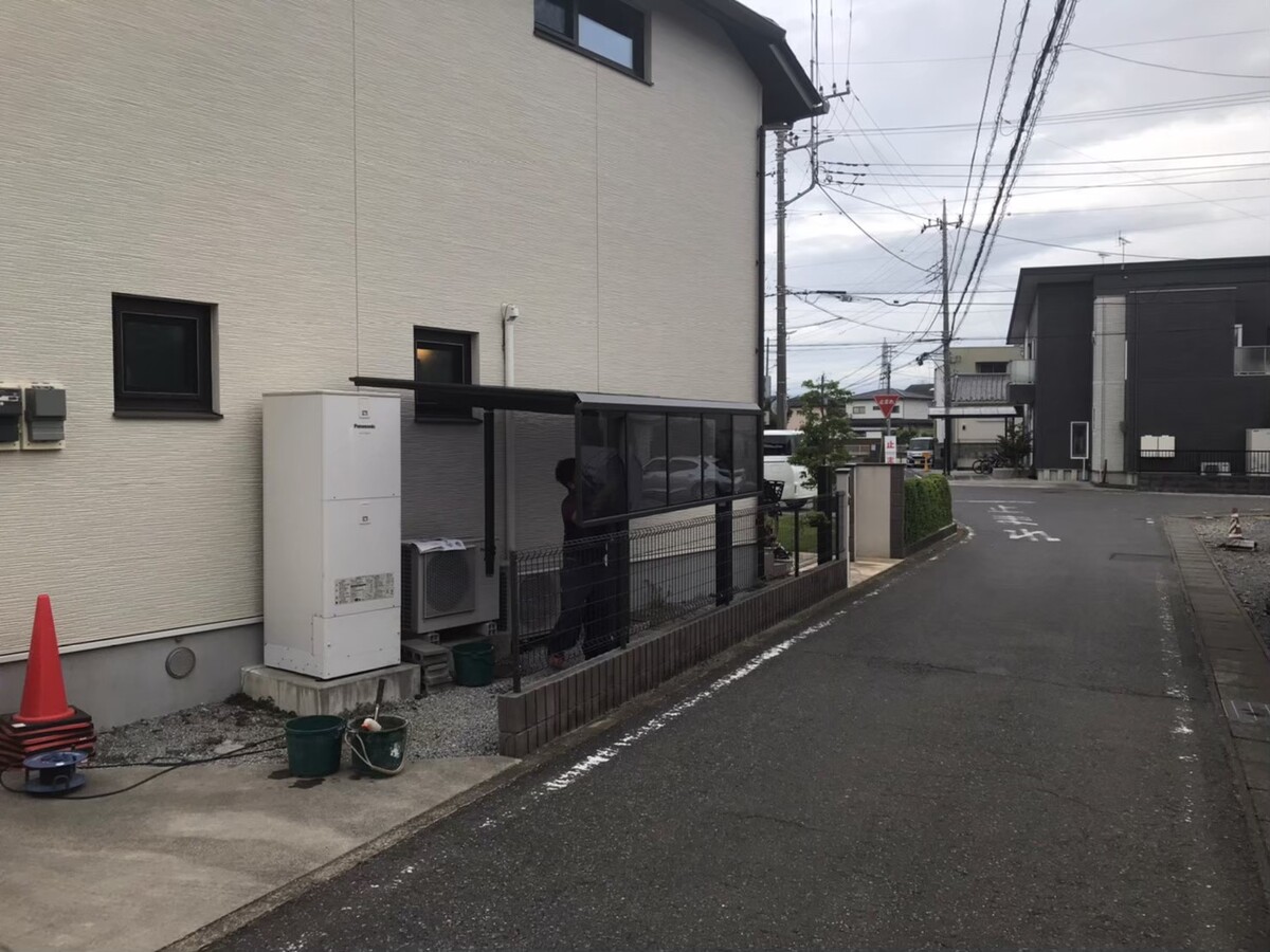 古河市K様邸サイクルポート工事